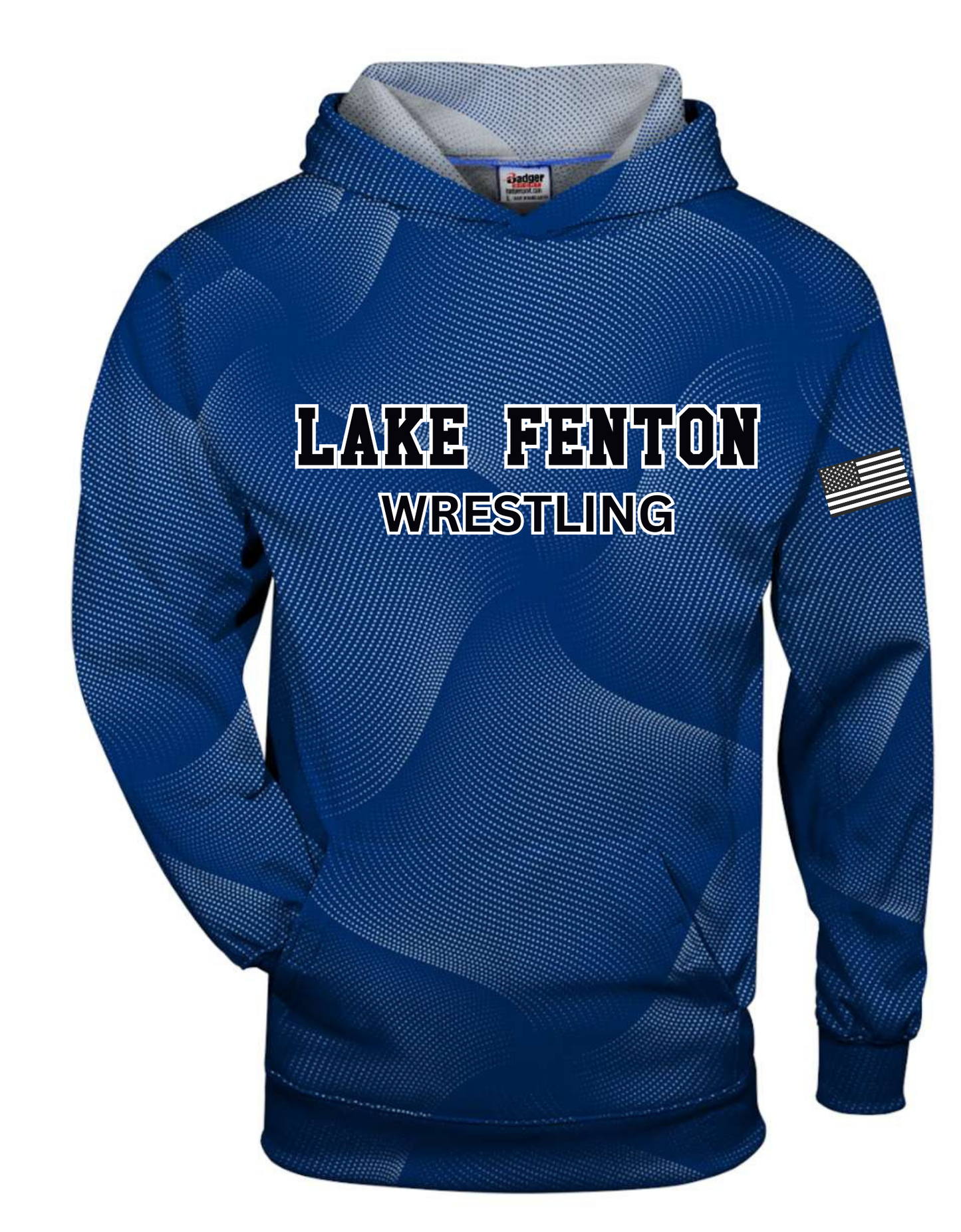 Lake Fenton Badger Warp YOUTH Hooded Sweatshirt Sizes XS - XL Royal Blue