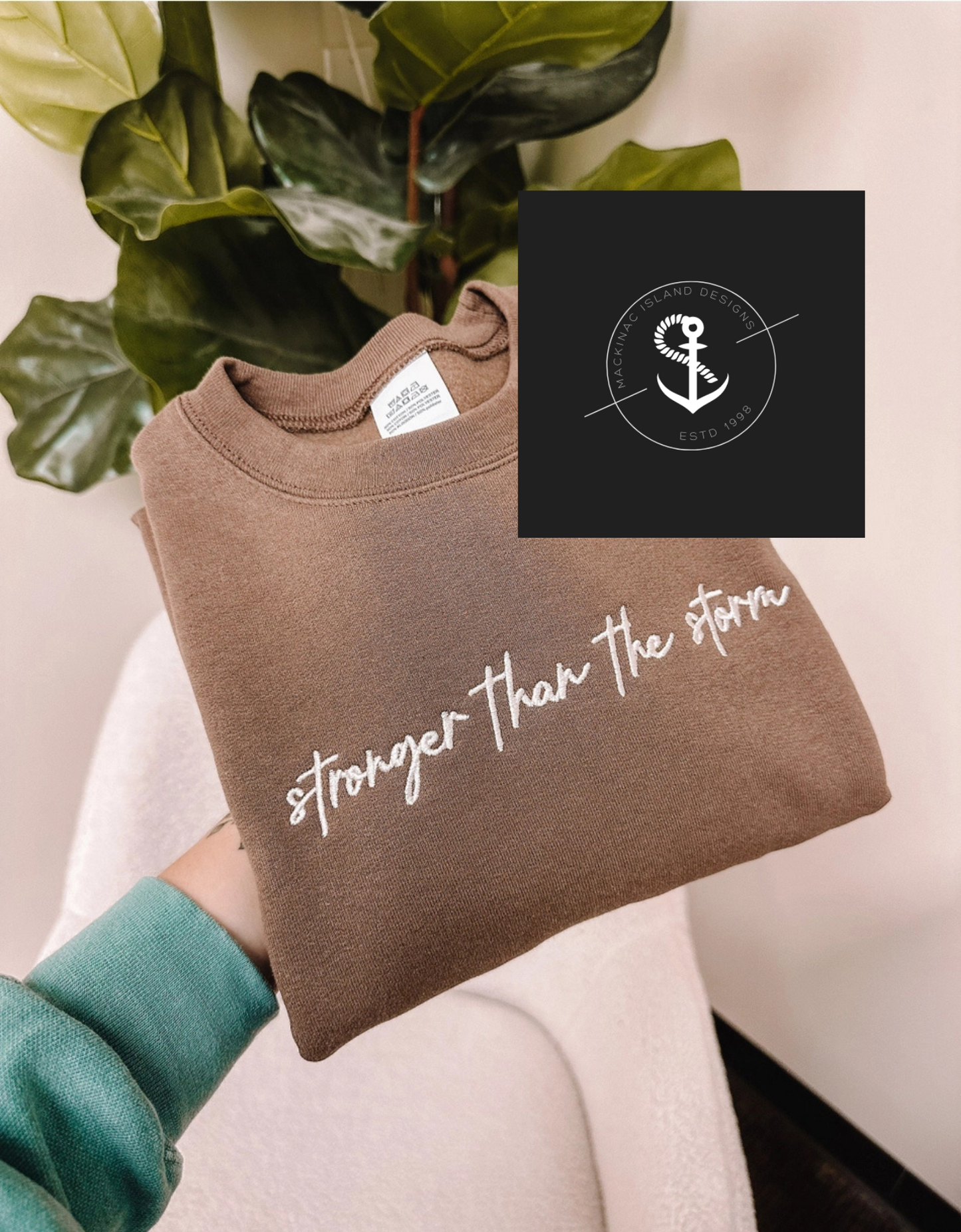 Embroidered Stronger Than The Store Crewneck Unisex Fit Sweatshirt Sizes Small - 2XL