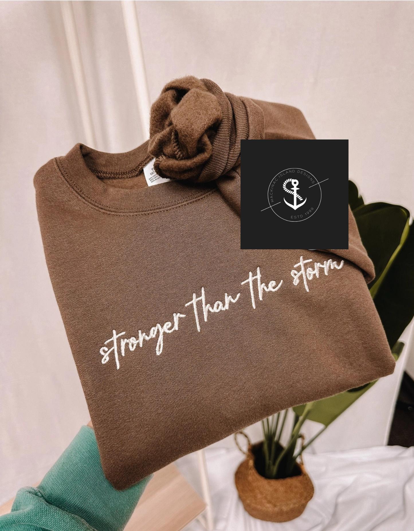 Embroidered Stronger Than The Store Crewneck Unisex Fit Sweatshirt Sizes Small - 2XL